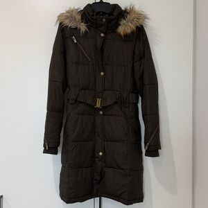 RACHEL Rachel Roy Puffer Jacket with Faux Fur Trim